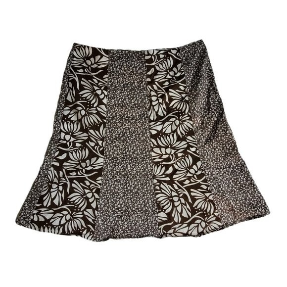 Ruth brown white floral pattern skirt sz 8 - Picture 1 of 12